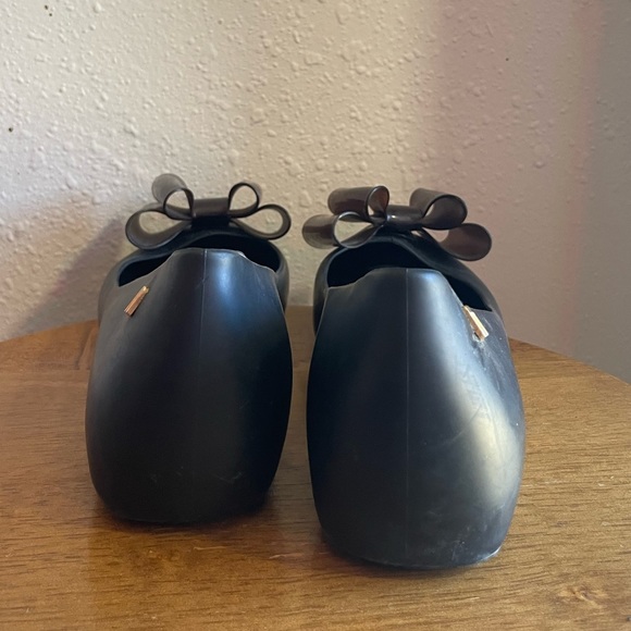 Melissa Black & Brown Bow Jelly Ballet Flats - Picture 5 of 10